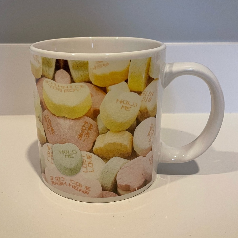 Conversation Hearts Mug EUC